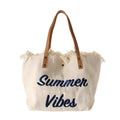 Large Capacity Eco Canvas Tote Summer Hand Bag New Style Casual Tote Durable Tassel Fringe Lightweight Portable Hand Bag