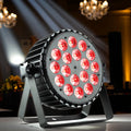 New Aluminum 18x18W 6in1 RGBWY UV LED Slim Flat Par Can Light for JD Disco Party Concert Event Show Wedding Stage Club Wash