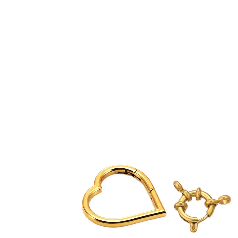 DIY Jewelry Accessories Stainless Steel Heart Shaped Spring Buckle Hook Buckle Keyring Clasps Metal Clasp