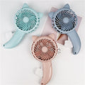 Portable Kids Hand Press Lovely Cat Mini Fan Toys Gifts for Children Manual Hand Operated Fans No Need Battery with Display Box