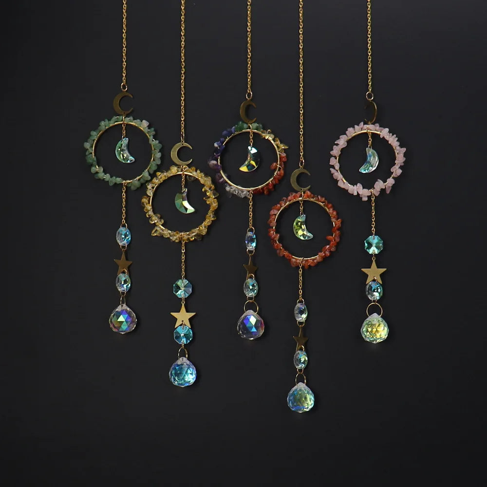 Crystal Suncatchers for Windows Hanging Tree of Life Sun Catchers Decor with Prisms for Car Chakra Feng Shui Decor for Home