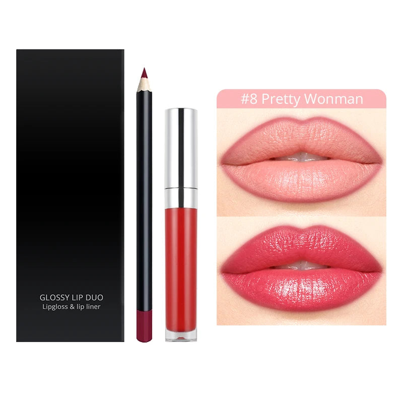 Private Label Wholesale Cosmetics Makeup Lip Gloss and Lipliner Lip Kits