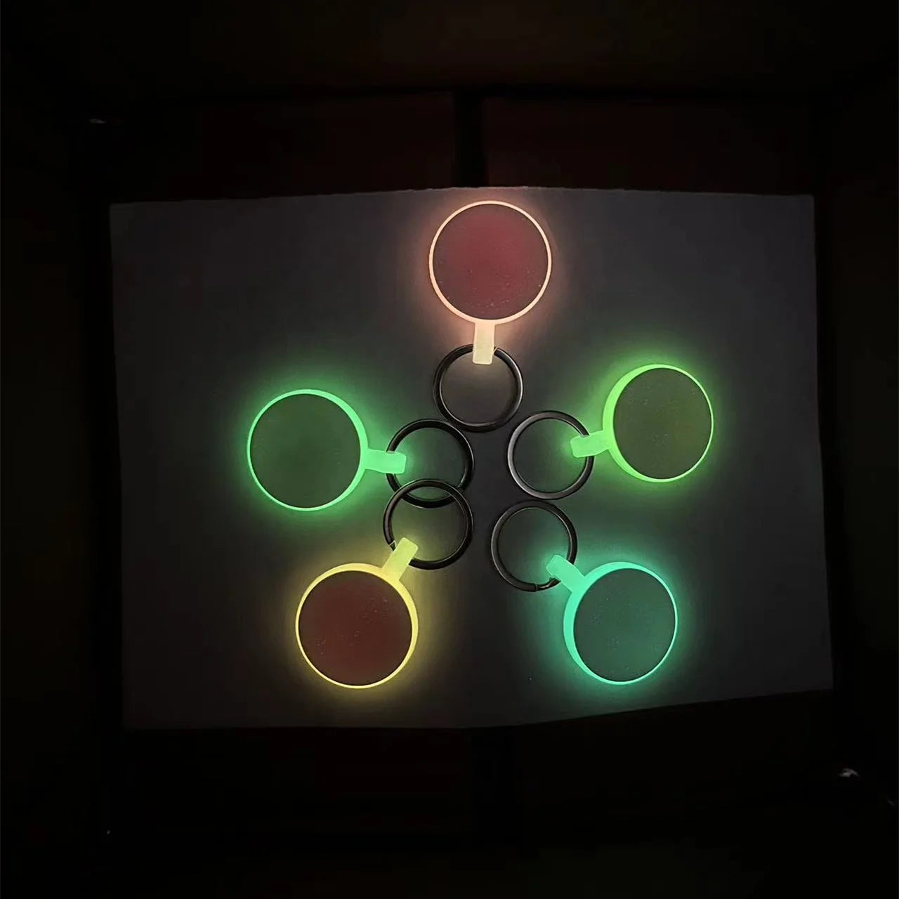 Accept Custom Engraved Luminous Dog Tag Round Shaped Silicone Fluorescence Glow Tags No Batteries
