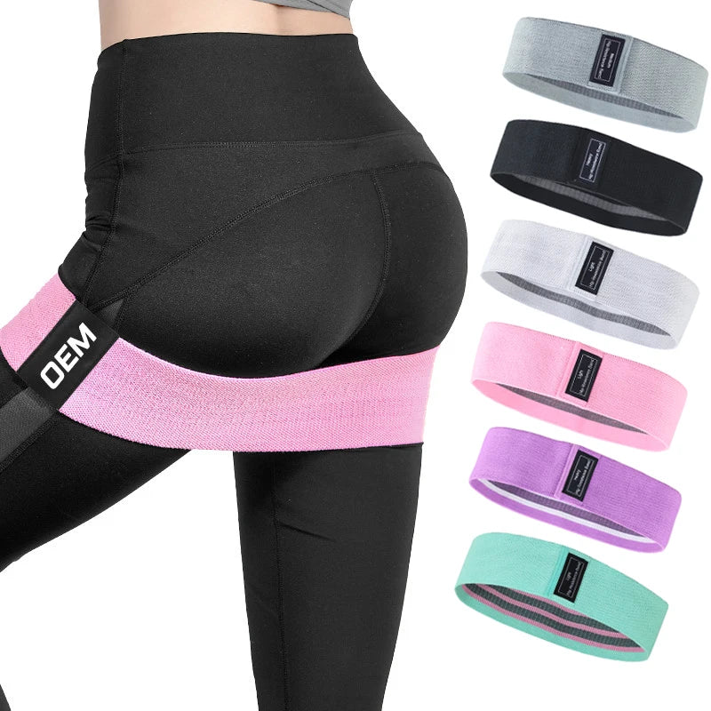 KS-1011-12#New Arrival Cotton Hip Circle Band Hip Fabric Resistance Band Set logo Customize