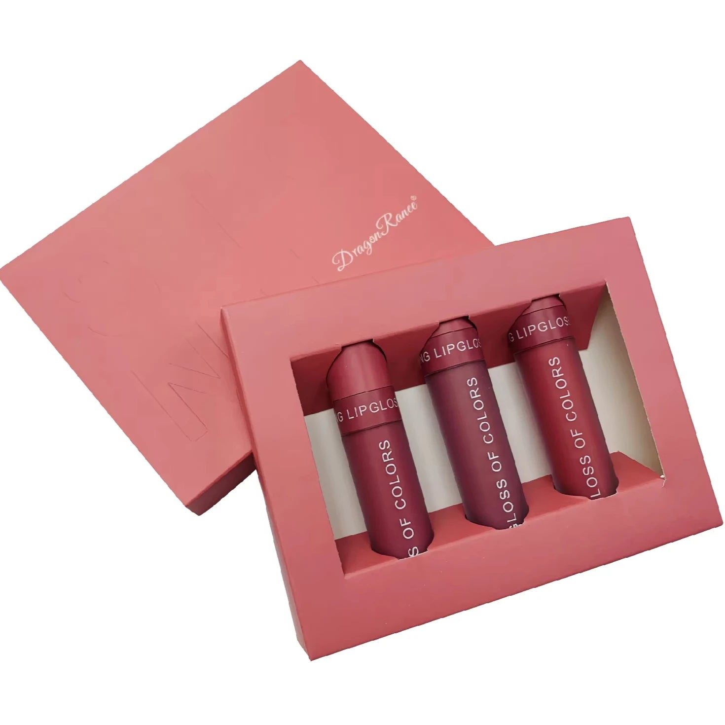 Custom 3 Packs Lipgloss Gift Set Packaging Slider Drawer Box Private Printing with Insert Tray