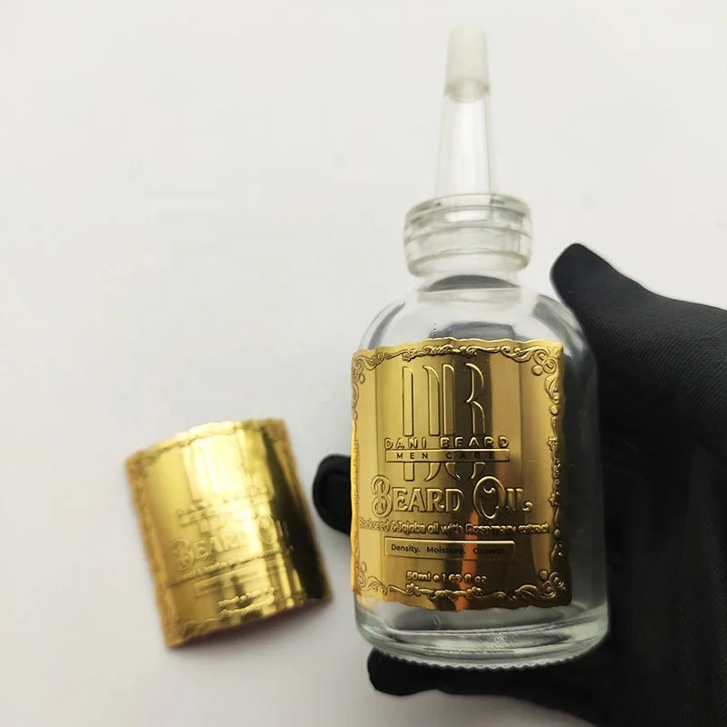 Custom Design Luxury 3d Metal Logo Aluminum Gold Foil Label for Perfume Glass Bottles Packaging