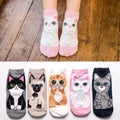 Cat Ankle Socks Bulk Custom Cute Cartoon Cat Pattern Daily Casual Comfort Wear Wholesale Animal Design Socks