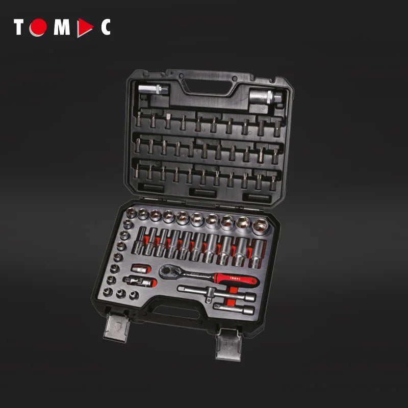 TOMAC 69 Pcs. 3/8" Dr. Socket Wrench Tool Sets Professional Customized Box Delivery From Europe
