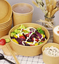 Eco-Friendly Modern Fancy Round Paper Fruit and Salad Bowl Round-shaped Paper Bowl Takeout