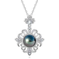 Noble Women Fine Jewelry Necklace 925 Sterling Silver Moissanite 10mm Natural Tahitian Black Pearl Necklace Pendant