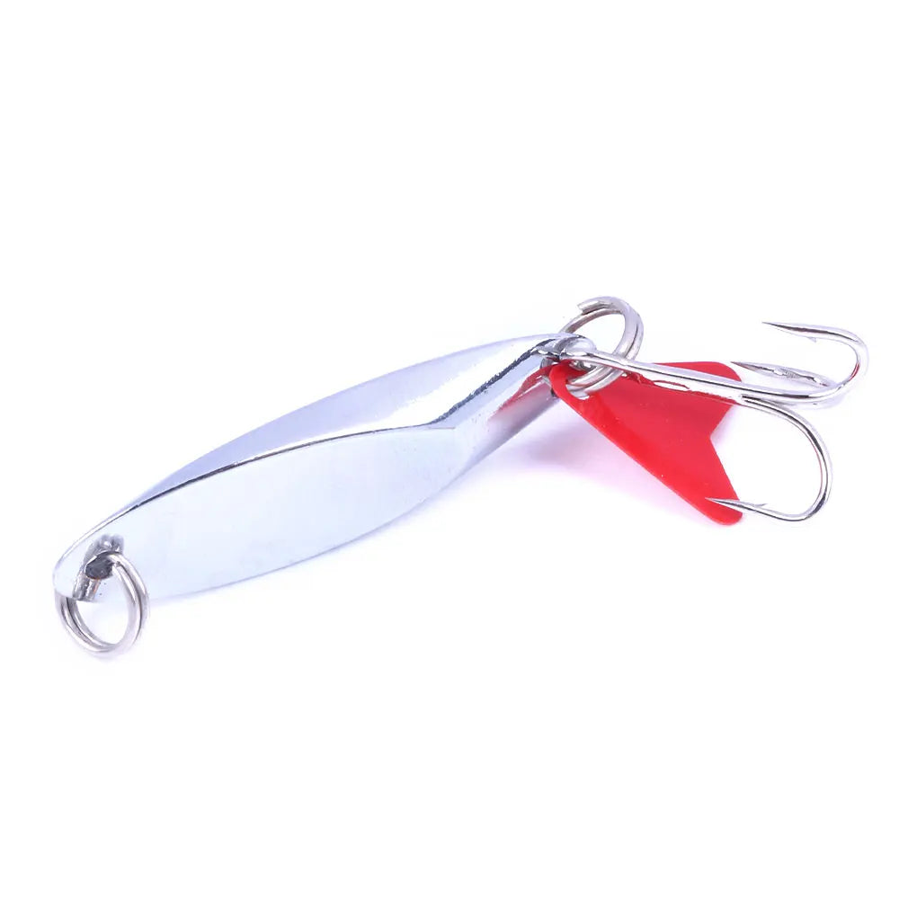 Wholesale SP099 4.5cm 10g Metal Spinner Bait Spoon Fishing Lure with Red Heart Blade