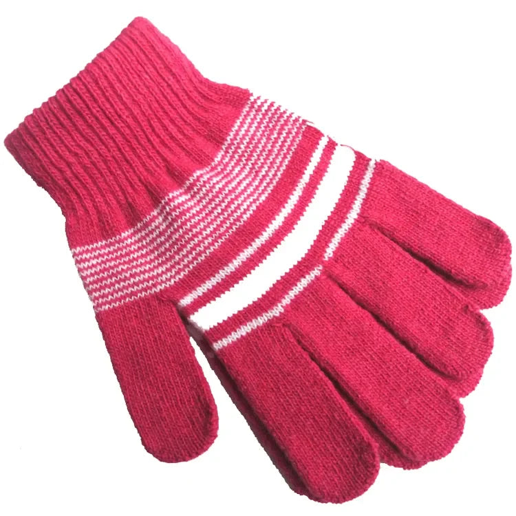Fashion Warm Magic Gloves Adult Custom Knit Acrylic Gloves Unisex Men Women Striped Kids Winter Gloves