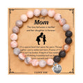 Mama Birthday Mother's Day Gifts Heart Pendant Mama Bracelets Yoga Essential Oil Diffuser Natural Stone Beaded Bracelet