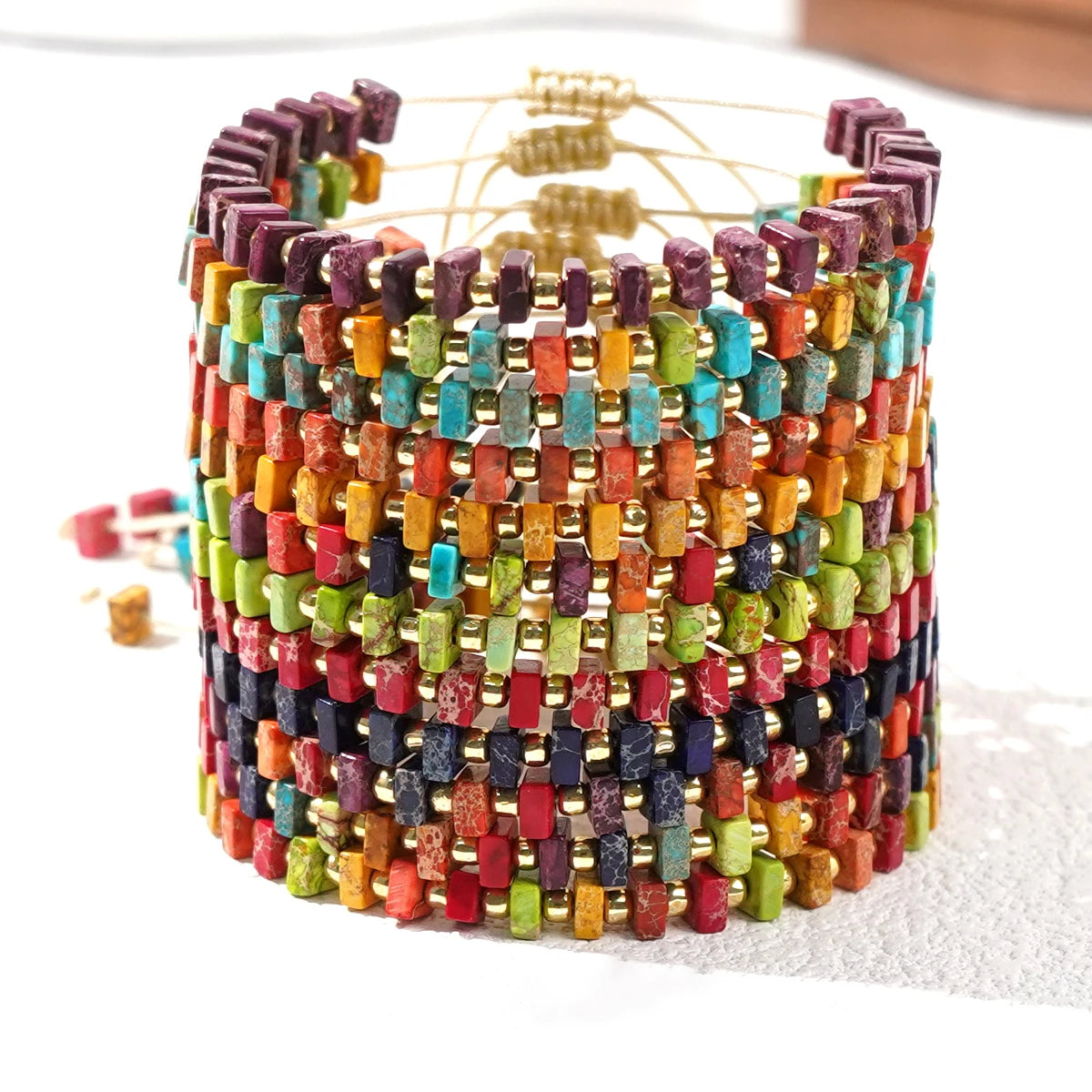 Go2boho Minimalist Gemstone Design Boho Fashion Natural Stone Jewelry Men Semi-Precious Stone Beaded Bracelets for Women