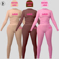 Women Set Custom Logo Women Lounge Wear Cotton Rib Knit Top and Legging Outfits Bodycon Ribbed 2Two Piece Set Women