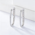 Women Jewelry 925 Sterling Silver Pave CZ 14K Gold Plated Square Box Huggie Geometric U Hoop Earrings