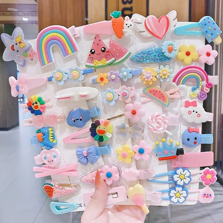 Kids New Hair Accessories 16 Models 14 Pieces Set Colorful Hair Clip
