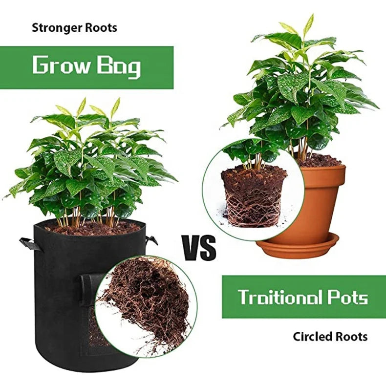 Henry Hot Selling Tree Seeding Fruit Grow Bags 5/7/10 Gallon High Capacity Straight Handle Fabric for Home Gardening Vegetables