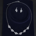 Electroplated Zircon Set Necklace Earrings Two Piece Set New Wedding Accessories Wedding Necklace Earrings Jewelry Set