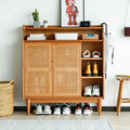 Hotel Apartments New Fashion Rattan Wooden Shoe Cabinets