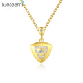 LUOTEEMI Elegant Chain Necklace 18K Gold Plated Women 2020 Snow Flower Ladies Tiny CZ Pendants