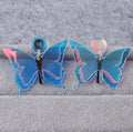 Popular 2024 New Double Layer butterfly Earrings Dazzle Laser Transparent Ear Ornaments Personality UV Earrings for Women