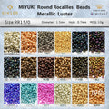 Japanese Premium Miyuki Round Rocailles 15/0 Beads 1.5 Mm [19 Color Metallic Luster ]10g Pack