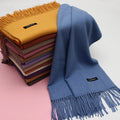 Wholesale Solid Brushed Custom Logo Cozy Warm Women Winter Cashmere Shawl Scarves Scarf for Women Pashmina