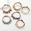 New Trendy Bohemian Style Irregular Natural Gemstone Healing Crystal Multi-layer Wax Rope Knotted Bracelet Opal Stone Pulseras