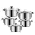 Custom Kitchenware Cooking Pot 10Pcs Stainless Steel Kitchen Steamer Pot Soup Pot Cookware Set