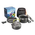 Camping Cookware Set Aluminum Portable Outdoor Tableware Cookset Cooking Kit Pan Bowl Kettle Pot Hiking BBQ Picnic Equipment