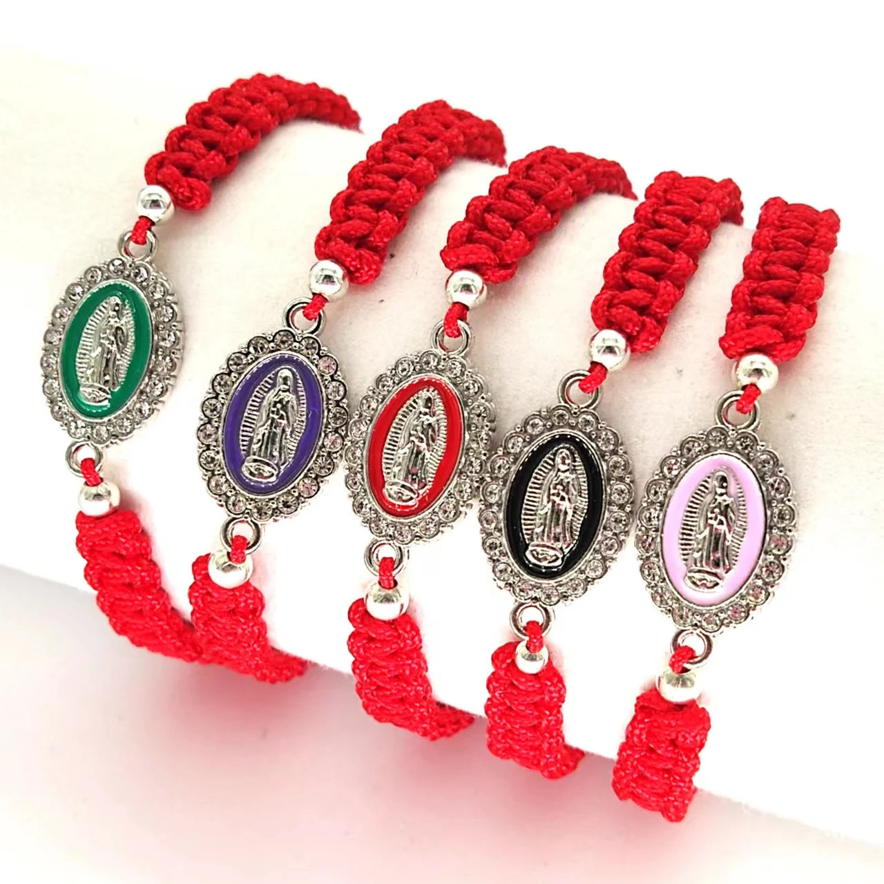 KDC793 Wholesale Handmade Red String Rope  Catholic Adjustable Saint Jude Virgin Mary Religious
