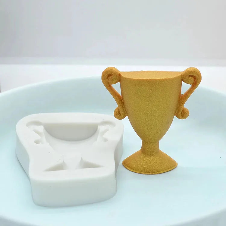 YS 3D Champion Trophy Fondant Silicone Mold for Baking Paste DIY Chocolate Candy Cup Cookie Baking Cake Decorating Ice Cube Mold