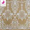 HY1989-1 High-quality Luxury African Tulle Sequin Embroidered White Lace With Beaded European Wedding Lace Fabric