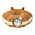 Cat Tunnel Bed Donuts Cats Tube Toys with Crinkle Paper Ears Interactive Toys Round Pet Playground Tunnel Toy for Kitten