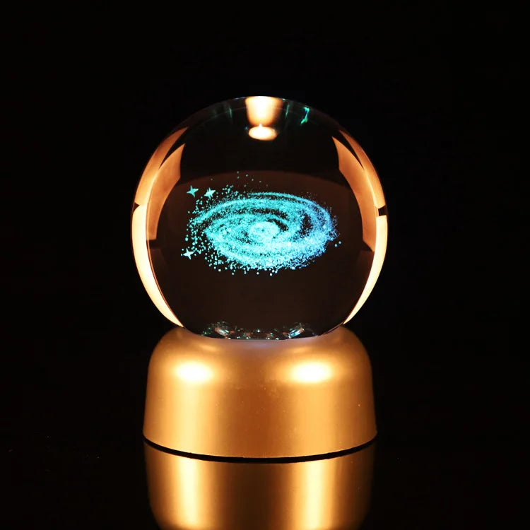 Small Bridge Various Customize  70 mm 3D Milky Way Galaxy Laser Engraving K9 Glass Ball for Home Decoration