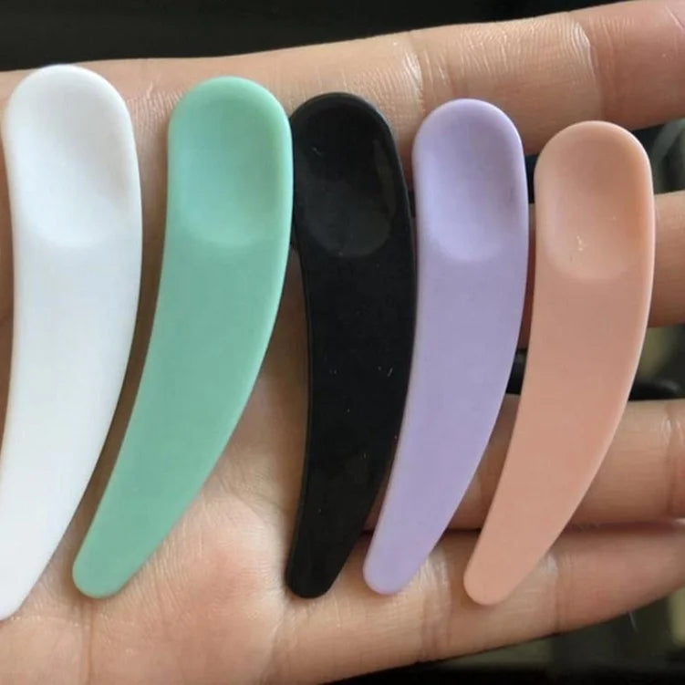 2024 Small Makeup Spatula Small Mask Scoop Gold Mini 5.5cm Plastic Cosmetic Spoon
