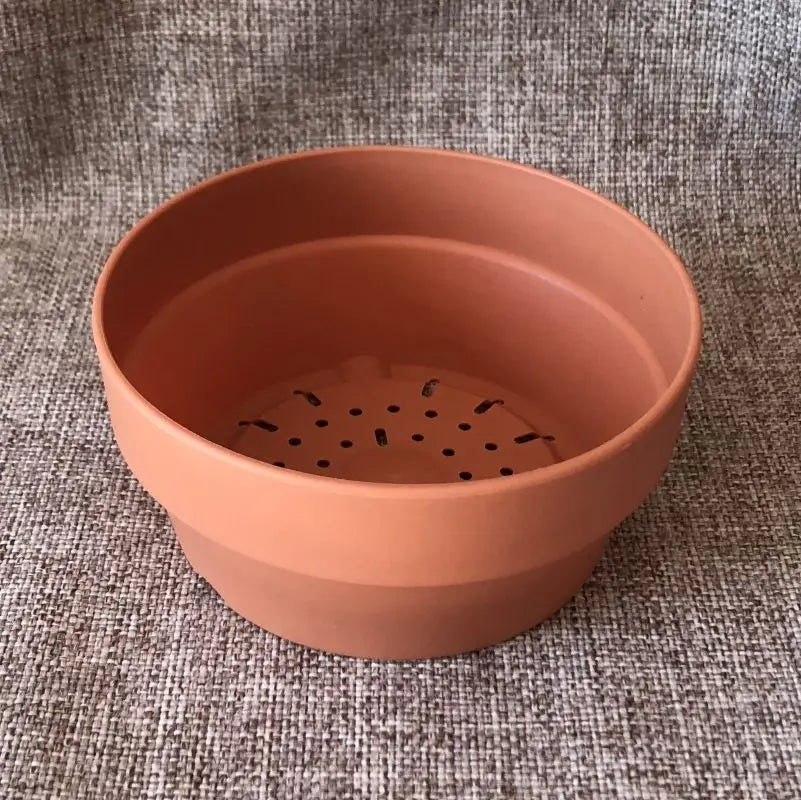 Top Dia.14.3cm Plastic Round Imitated Clay Flower Pots for Succulent and Small Bonsai