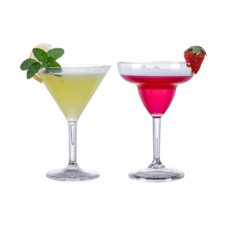 Unbreakable BPA Free Stem Glass Plastic Margarita Glasses Plastic Stemware for Parties