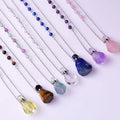 Natural Amethyst Perfume Essential Oil Bottles Rose Quartz Crystal Healing Stones Perfume Bottle