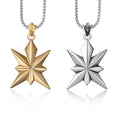 North Star Real 18K Gold Plated Stainless Steel Star Charm Pendant for Couple Lover Necklace Jewelry