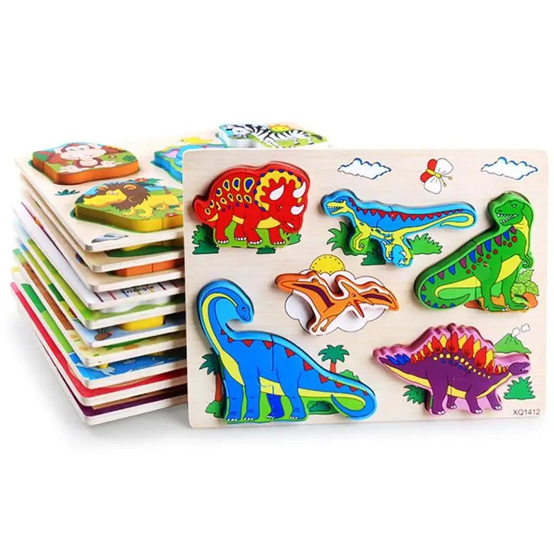Animals and Digit Learning Education Toy Wood 3d Jigsaw Puzzle Animal Wooden Puzzle Animal Toy for Kids
