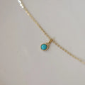 Tiny Dainty Turquoise Charms 925 Sterling Silver Clavicle Necklace
