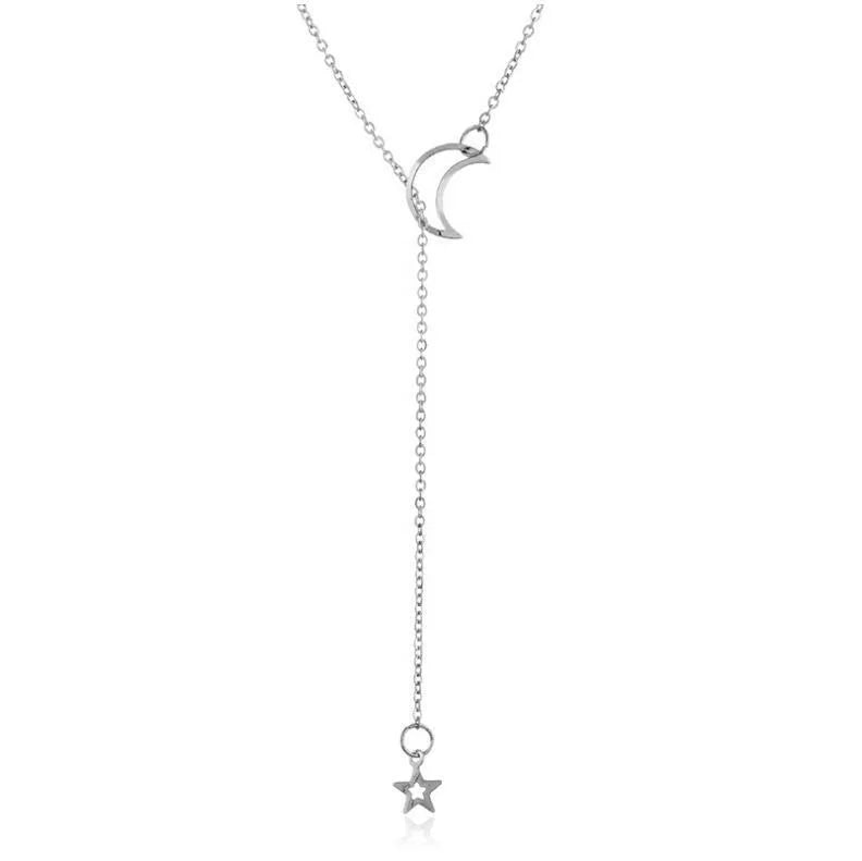 2025 New Design Necklace Manufacturers Direct Fashion Minimalist Moon Star Pendant Clavicle Chain Gold-plated Women's Necklace