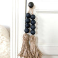 Boho Rustic Farmhouse Decorative Wood Beads Tassel Garland Door Knob Decorations Home Decor Wall Hanging Ornament