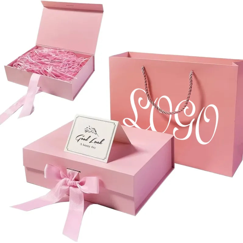 Wholesale Top Quality Folding Magnetic Gift Box Packaging Boxes With Bow Ribbon MegaBDM