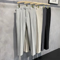 28-38 Spring New Elastic Waist Suit Pants for Men's Casual Crop Pants With No Iron Versatile Pants