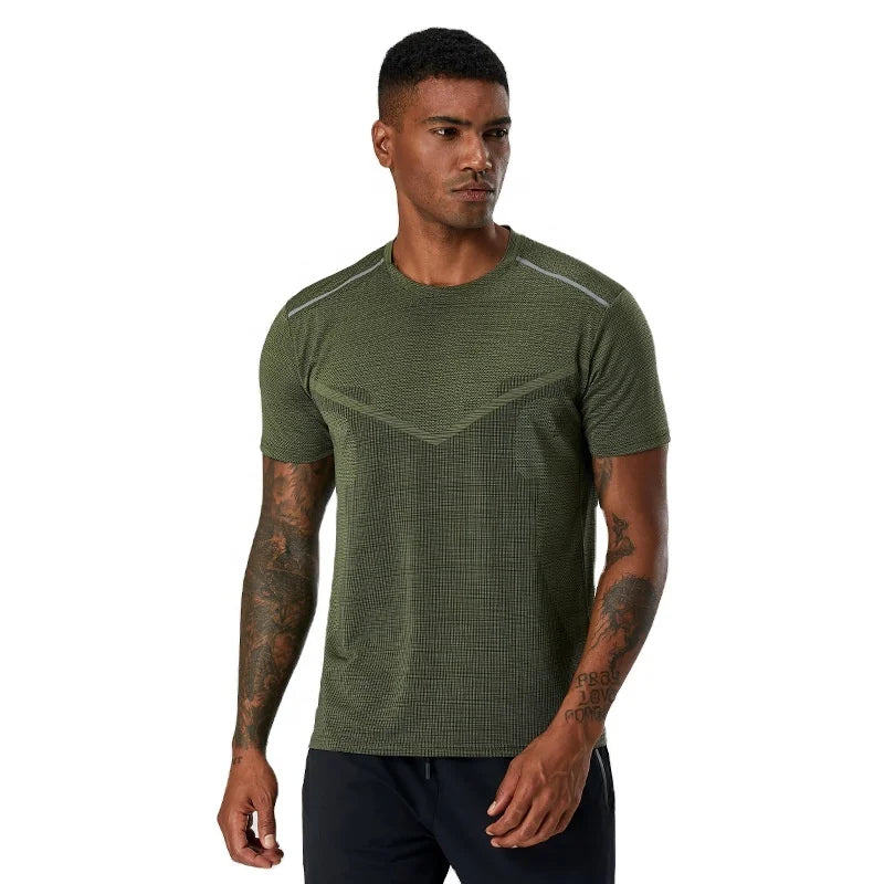 Summer Quick Drying Fitness Men's Sports Training Vest High Elastic Short Sleeve Tshirt Weight Vest Football Training T Shirt