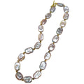New 925 Sterling Silver Gold Plated AAAA Grade Freshwater Pearl Beaded Square Baroque Purple Luxury Customizable Choker Necklace