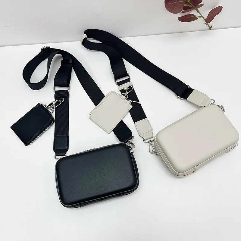 Designer Emboss Small Square Saffiano Leather Crossbody Messenger Bag for Men Casual Mini Side Sling Shoulder Fashion Style